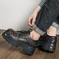 Men's genuine leather British thick-soled casual derby shoes - Thumbnail 1