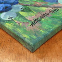 "Blueberries" Acrylic painting on 11 x 14 inch stretched canvas, Original artwork by N.E.Thompson - Thumbnail 5