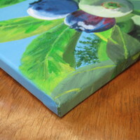 "Blueberries" Acrylic painting on 11 x 14 inch stretched canvas, Original artwork by N.E.Thompson - Thumbnail 8