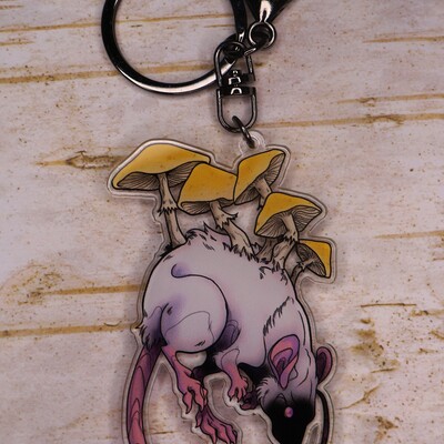 Rat with shrooms keychain - Thumbnail 4
