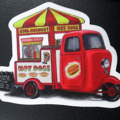 Hot dog truckster sticker