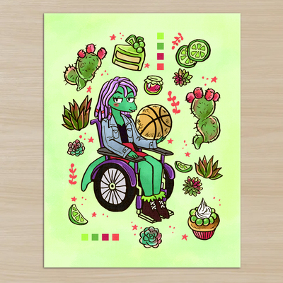 Hollyhock (oc) print 8.5" x 11"