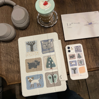 Cover with knitting pattern for ipad pro new ipad air mini ipmc502