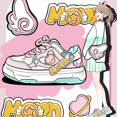 Angel moon skater sneakers