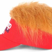 Trump 2024 Cappello con capelli, Donald Trump Make America Great Again parrucca cappello ricamato ultra regolabile MAGA Baseball Cap - Thumbnail 2