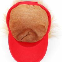 Trump 2024 Cappello con capelli, Donald Trump Make America Great Again parrucca cappello ricamato ultra regolabile MAGA Baseball Cap - Thumbnail 5