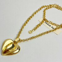 Golden heart long necklace - Thumbnail 4
