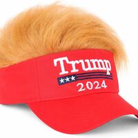 Trump 2024 Cappello con capelli, Donald Trump Make America Great Again parrucca cappello ricamato ultra regolabile MAGA Baseball Cap - Thumbnail 8