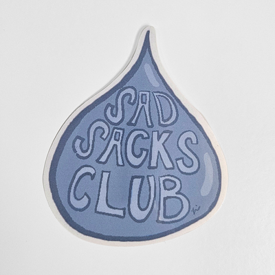 Sad sacks club tear drop vinyl sticker
