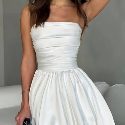 Mc217,white strapless mini homecoming dresses short dance dress