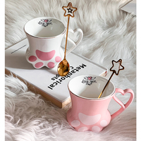 Love Heart Cat Paw Print Mug  - Thumbnail 1