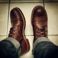 Handmade Men's antique Brown Round Toe Ankle High Casual Boots, Men Ankle Boots - Thumbnail 4