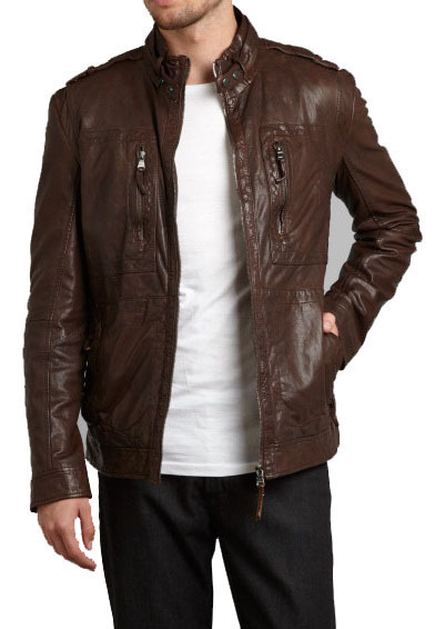 MENS BROWN MOTORCYCLE LEATHER JACKET, MEN BIKER GENUINE STYLISH LEATHER JACKETS