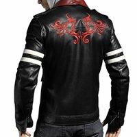 Men Alex mercer Stylish Embroidery Leather Jacket Mens fashion leather Jackets - Thumbnail 4