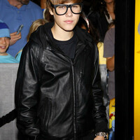 HANDMADE CUSTOM JUSTIN BIEBER HOODED LEATHER JACKET,JUSTIN BIEBER LEATHER HOODIE - Thumbnail 1