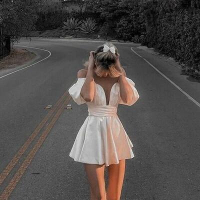 Elegant off the shoulder short homecoming dress prom dress