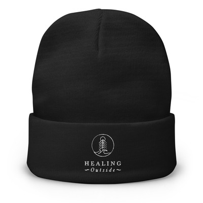 Healing outside embroidered beanie