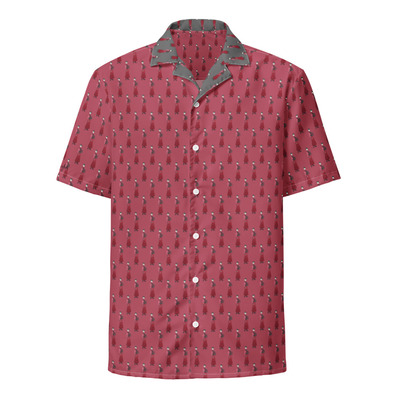 Cleo harper red lady pattern unisex button shirt