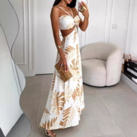 Fashion Sexy Sling Printed Sleeveless Dress - Thumbnail 1