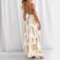 Fashion Sexy Sling Printed Sleeveless Dress - Thumbnail 2