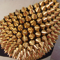 Metal Studded Bra Push Up Metallic Crop Top for Belly Dance Holloween Costume Body Jewelry - Thumbnail 4