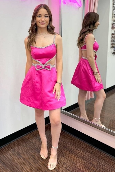 Spaghetti Straps Homecoming Dress Short Prom Dress