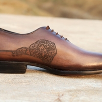 Crafted Leather Custom Made Classic Brown Patina Leather Dress Shoes - Thumbnail 1