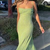 Spaghetti Straps Sparkly Sexy Long Prom Dresses  - Thumbnail 3