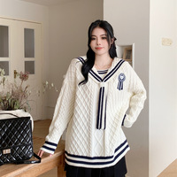 Navy Stripe Sailor Collar Sweatshirt - Thumbnail 5