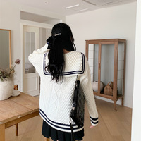 Navy Stripe Sailor Collar Sweatshirt - Thumbnail 7