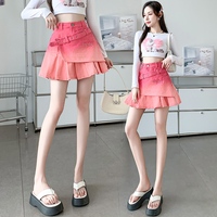 Y2K Pink Gradient Pleated Skirt - Thumbnail 4