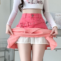 Y2K Pink Gradient Pleated Skirt - Thumbnail 3