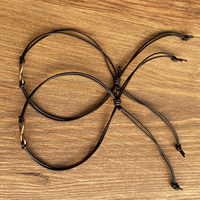 Bronze Anniversary Gift for Couple - Infinity Charm Leather Bracelet -  Matching Bracelets - Couples Gift - Set of 2 - Thumbnail 3