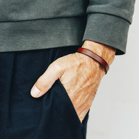 Mens Leather Bracelet - Hidden Secret Message Engraved - Personalized Bracelet for Him - Christmas Gift for Boyfriend - Thumbnail 1