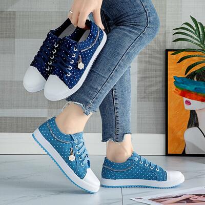 Harajuku sweet new polka dot zipper canvas shoes - Thumbnail 5