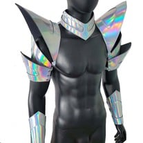 Burning Man Holographic Laser Silver Armor,Rave Festival Costume Armor Wear Outfits for Men