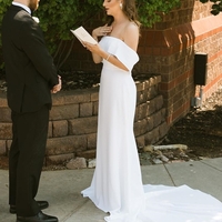 Off-the-Shoulder Mermaid Long Wedding Dress  - Thumbnail 1