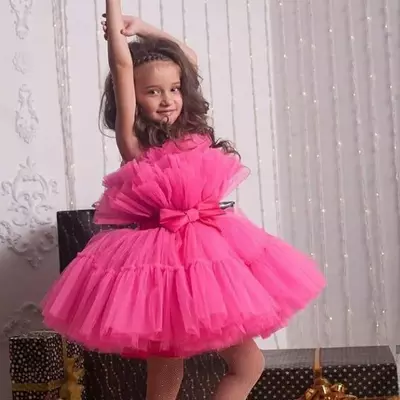 Princess hot pink flower girl dresses sleevelesstoddler teens pageant party gow