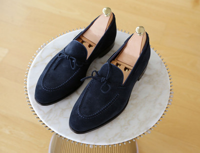 Navy Bue Formal Dress Handmade Shoes Men's Loafer Moccasin Shoes