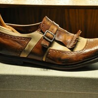 Hot Sale Men's Handmade Two Tone Fringe Monk Shoes, Genuine Leather Suede Wedding Shoes - Thumbnail 1