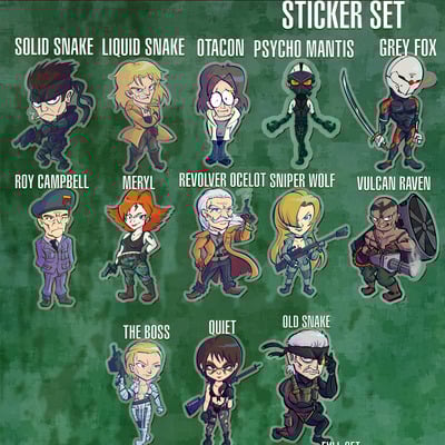 Metal gear chibi ops sticker set