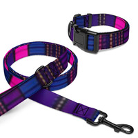 Purple Plaid collar & leash by NGC - Thumbnail 1