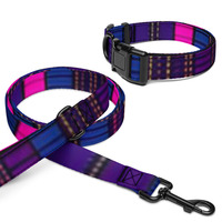 Purple Plaid collar & leash by NGC - Thumbnail 2