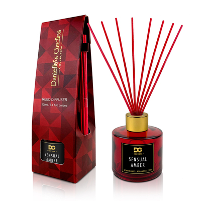 Sensual amber reed diffuser set red 3.4oz/100ml