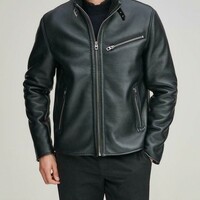 Men's Leather Jacket 100% Genuine Lambskin Leather Jacket Zipper Leather Jacket - Thumbnail 4
