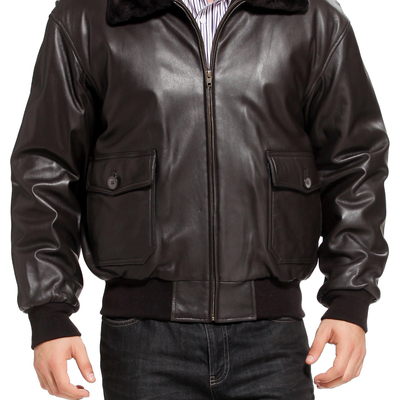 New men's navy g-1 goatskin leather flight bomber jacket 2019