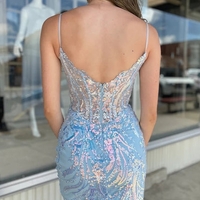 Sweetheart Lace Sequins Homecoming Dress Short Prom Dress - Thumbnail 1