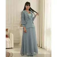  Mother Of The Bride/Groom  Dresses With Long Sleeves Jacket Lace Appliques Formal Wedding Guest Dress For Women  - Thumbnail 1