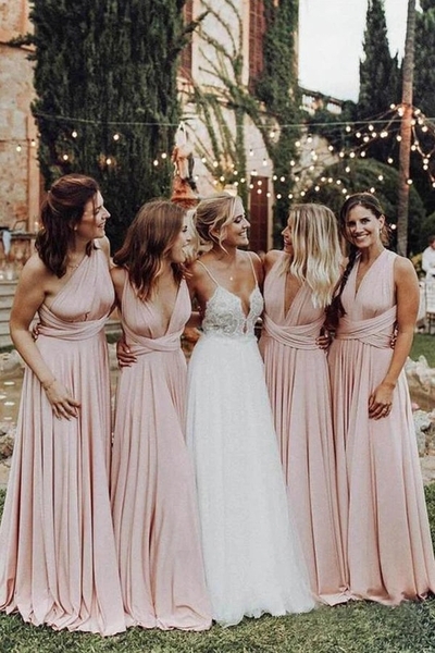 Elegant Chiffon  Long Bridesmaid Dress