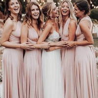 Elegant Chiffon  Long Bridesmaid Dress - Thumbnail 1